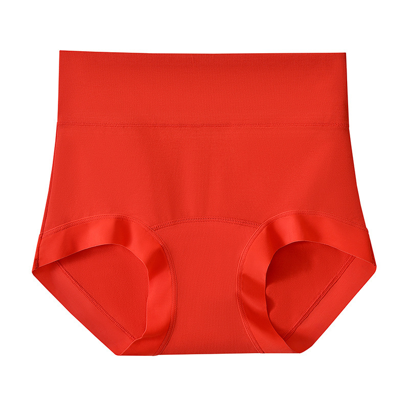 Big Red Women's Red Underwear This Year Wedding Festive Bride Cotton Crotch Traceless plus size High Waist Trip