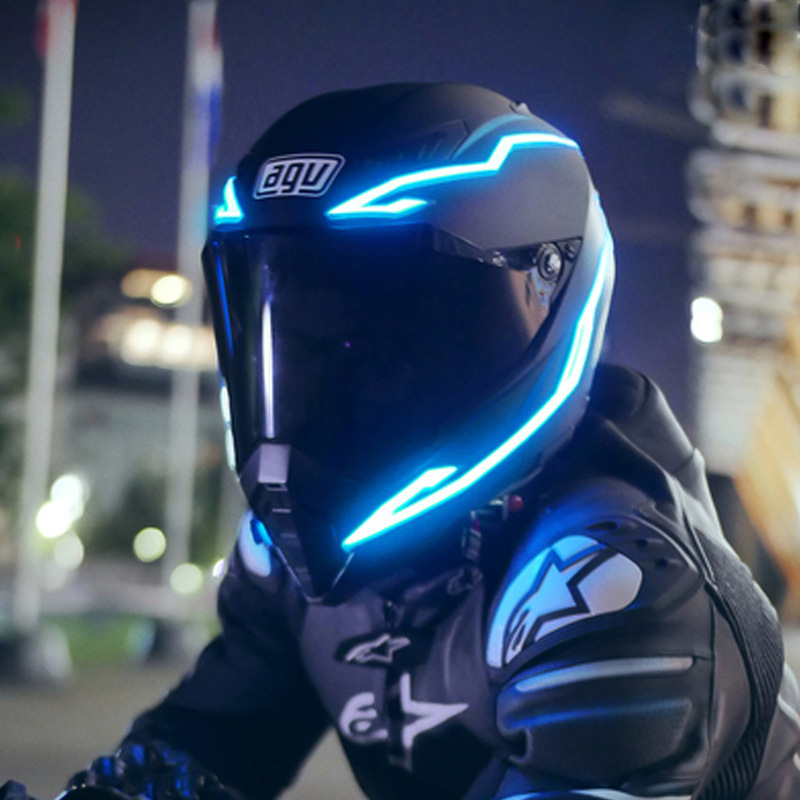 Helmet Light Motorcycle Safety Warning Light Luminous USB Luminous Strip Led Helmet Luminous Strip Manufacturer El Helmet Strip