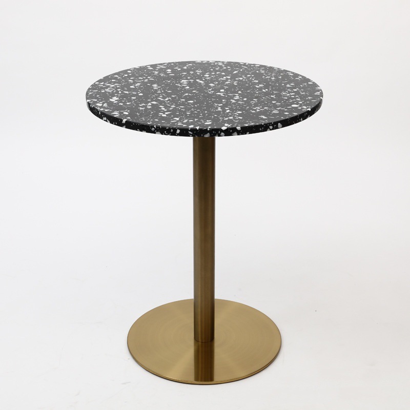 Nordic Style Terrazzo Small Round Table, Popular on Instagram, Coffee Shop Meeting Table, Balcony Leisure Light Luxury Decorative Round Table
