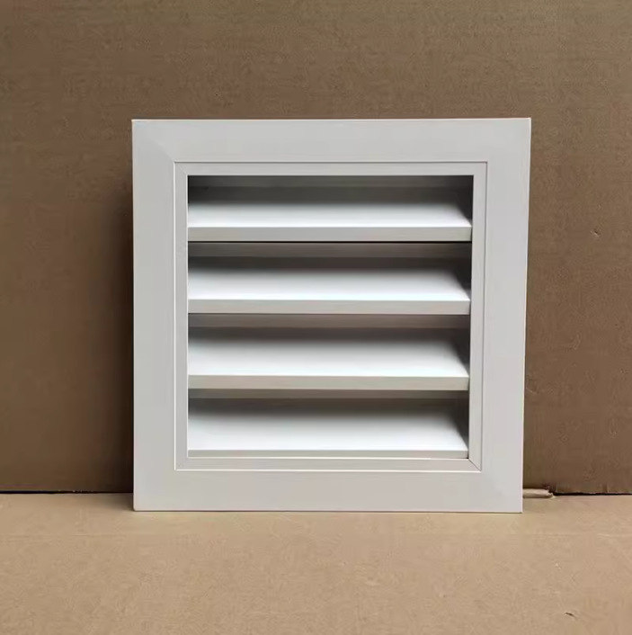 Electric Manual Aluminum Alloy Louver Manufacturer Vent Aluminum Alloy Air Conditioner Outdoor Unit Cover Rainproof Square Grille Wholesale