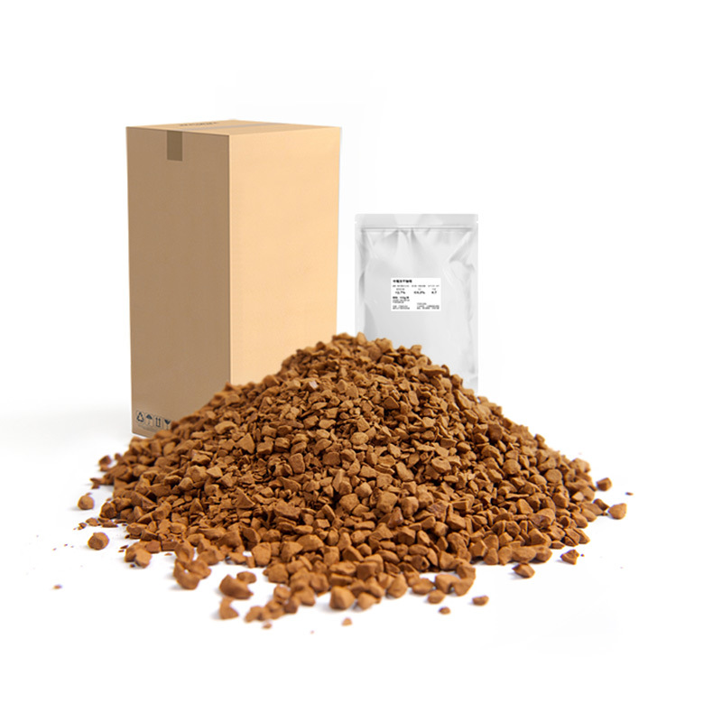 Source factory commercial instant coffee powder baked pure black coffee high because of cold extraction freeze-dried coffee powder raw materials wholesale