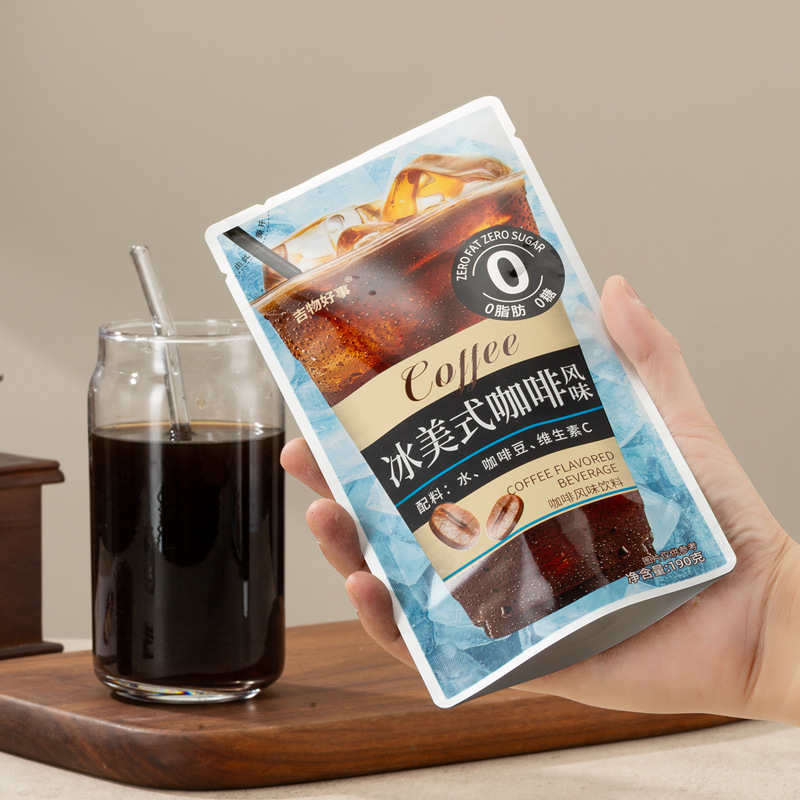 New Iced American Coffee Drink Ready-To-Drink Mellow Black Coffee Bag 190ml Convenience Store Summer Freezer Drink