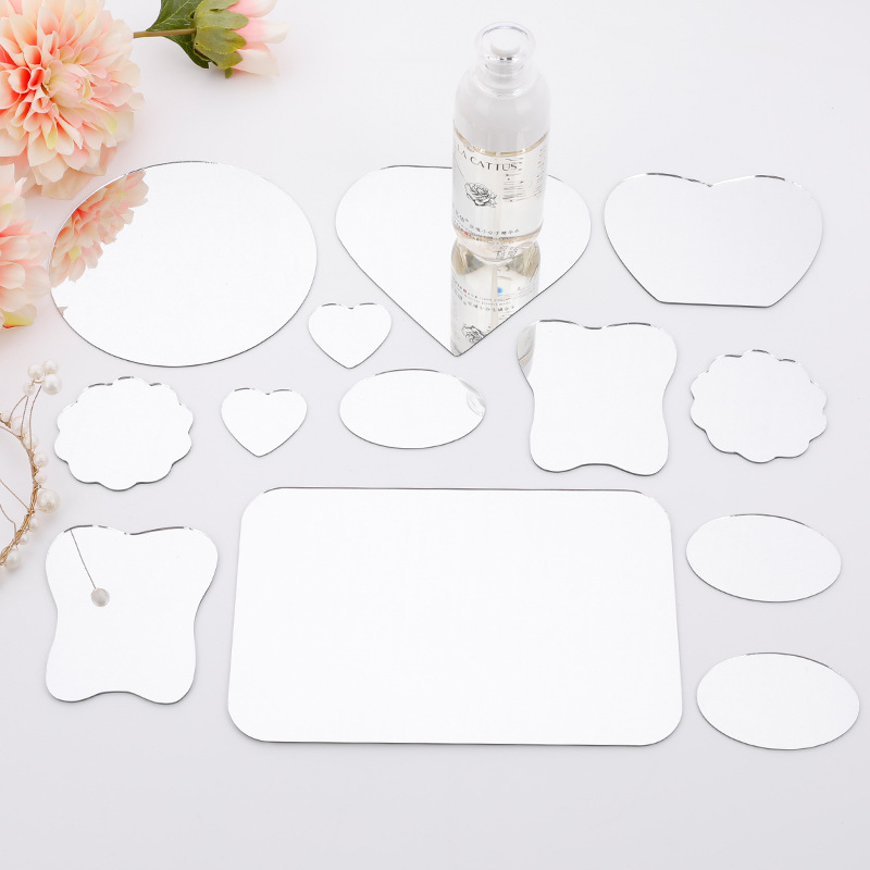 Single-Sided Makeup Glass Lenses, Heart-Shaped Round Mirrors, Various Irregular Portable Mirrors, Craft Lenses Processing