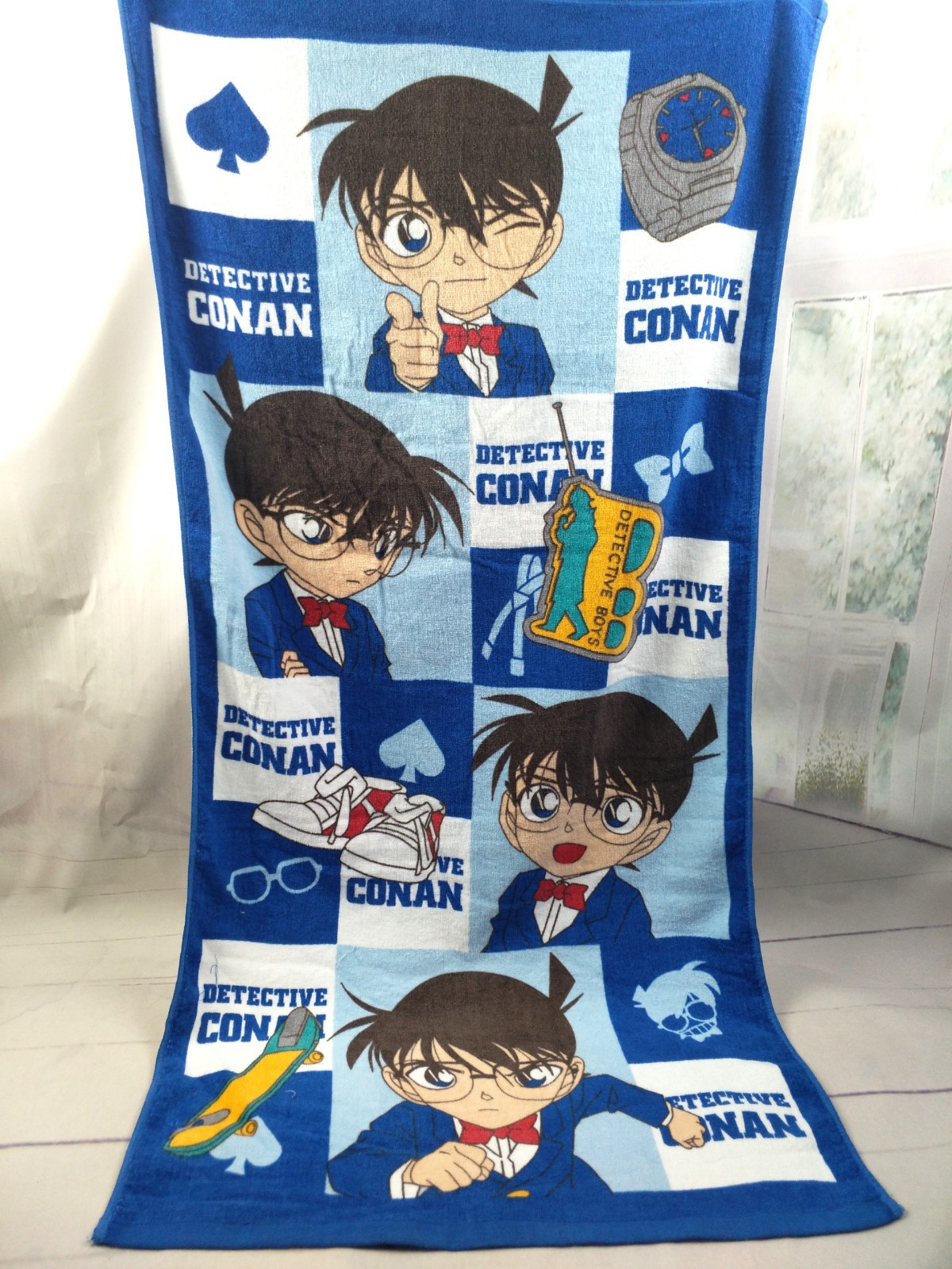 Clearance Cotton Cartoon Cute Detective Conan Bath Towel Hot Spring Towel Beach Towel Soft Absorbent Flaw