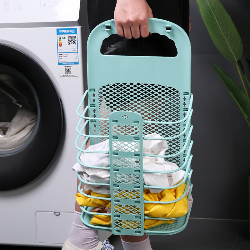 Dirty Clothes Basket Wall-mounted Foldable Household Toilet Bathroom Clothes Artifact Exchange Laundry Basket Storage Basket