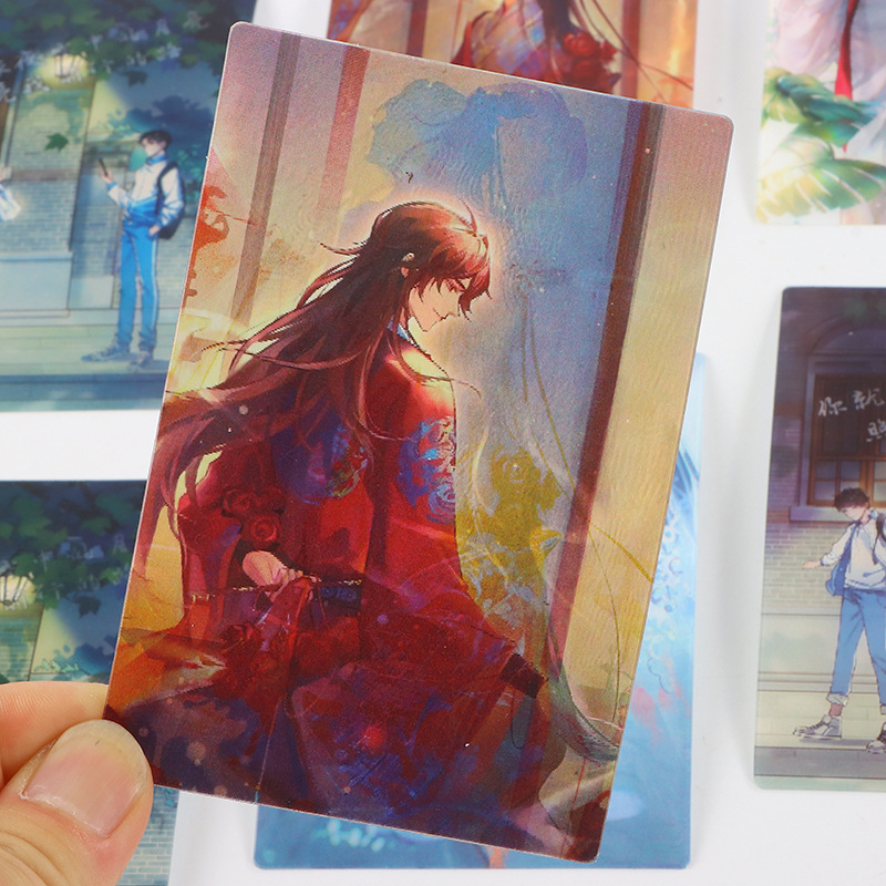 3D растрированная карточка, индивидуальная динамическая открытка, 3D двухизменная стереопечать, мультяшная игровая звезда, карточка фантазии