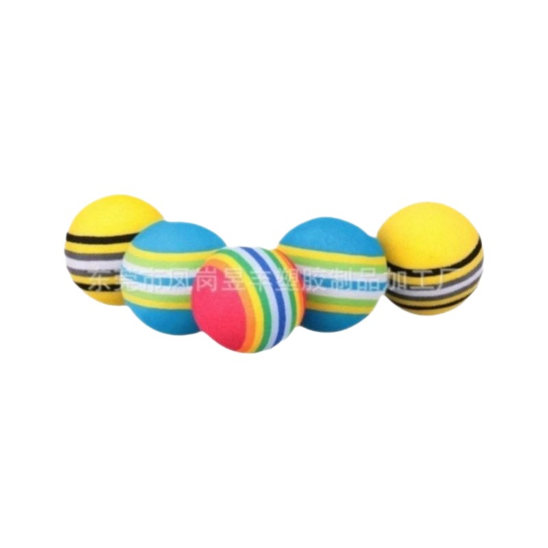Source Manufacturer Eva Rainbow Ball Colorful Ball Cat Toy Ball Pet Toy Ball Golf Practice Ball