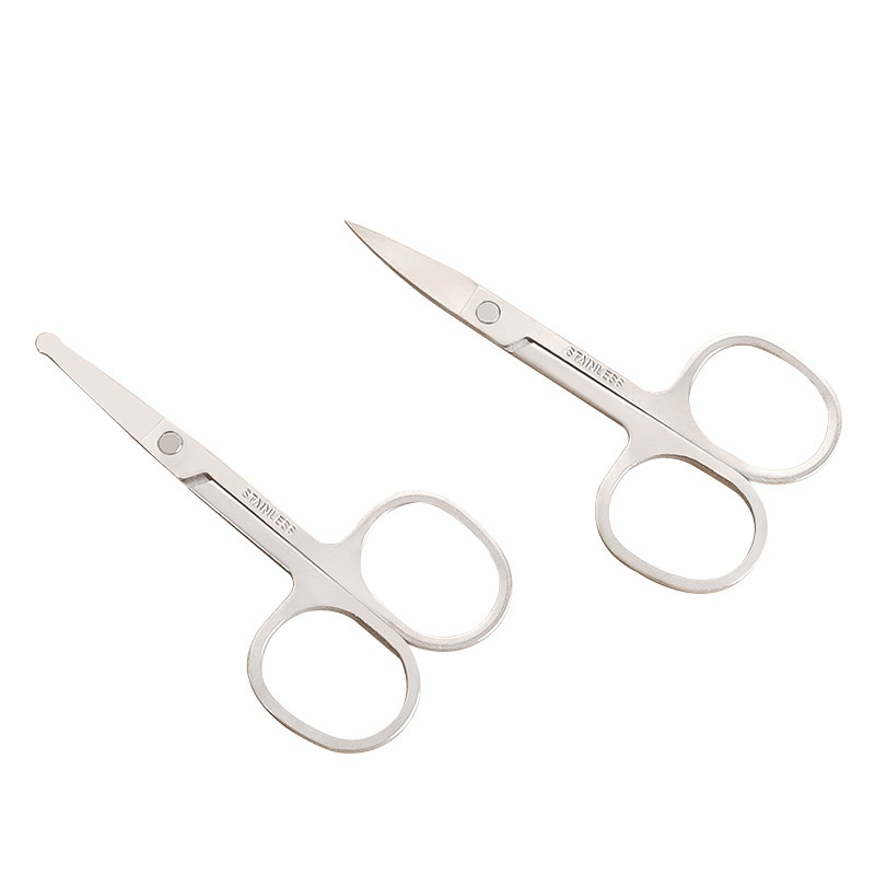 Sharp Eyebrow Scissors, Stainless Steel Scissors, Makeup Eyebrow Trimming Scissors, Nose Hair Scissors, Household Multifunctional Curved Tip Small Scissors
