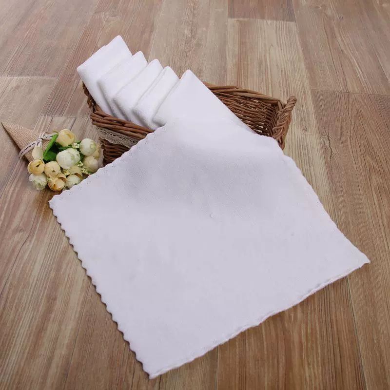 Small square towel white towel medium towel imitation cotton disposable towel hotel restaurant meal household kitchen cleaning cloth wholesale