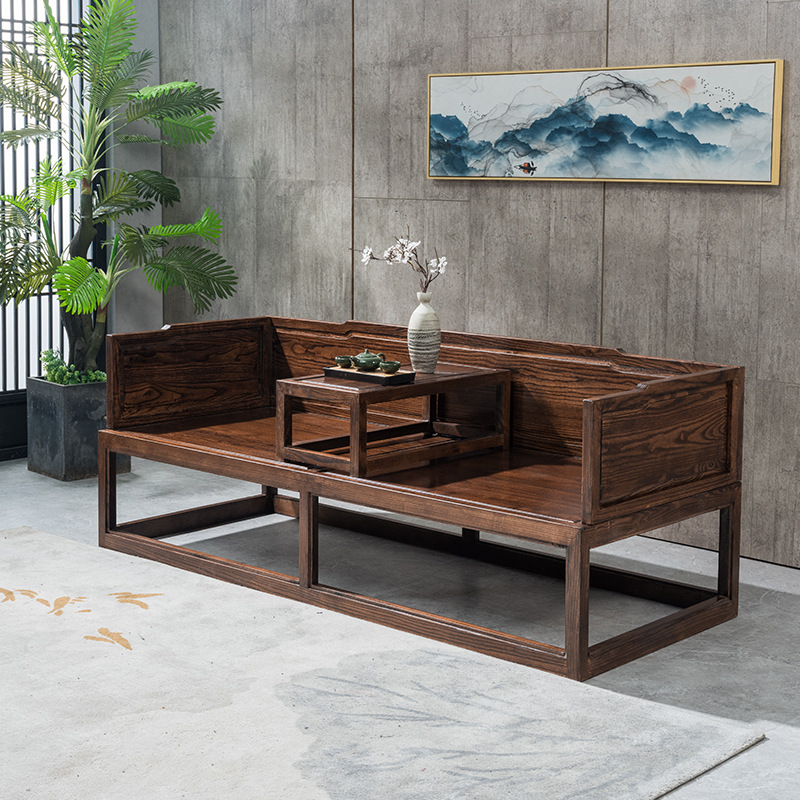 Новый китайский стиль, массивная лохан-кровать, маленькая квартира, диван-кровать для отдыха