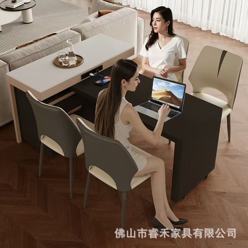 Новый островной стол с интегрированной вращающейся раскладной каменной плитой, для малогабаритной квартиры, кухонный остров, чайный обеденный стол