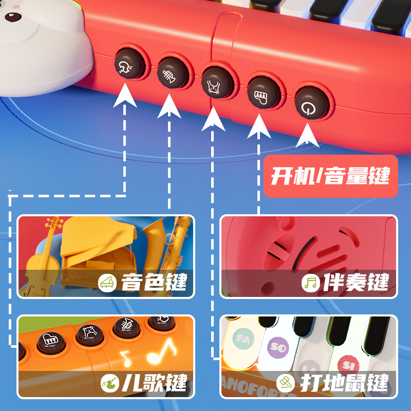 Cross-border children's pocket piano boys and girls multi-functional playable mini electronic piano educational enlightenment music toys