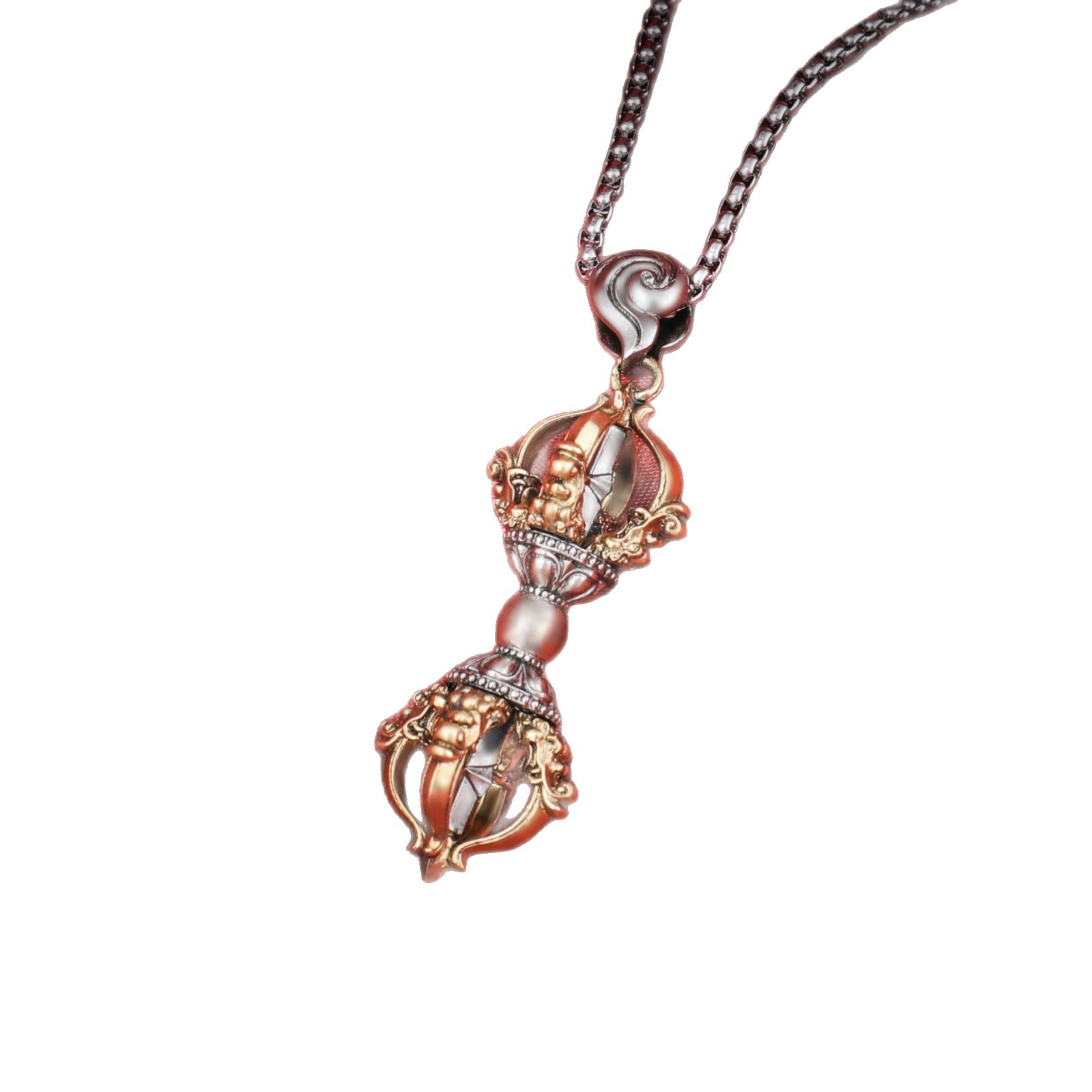 Cross Vajra Pestle Pendant Vintage Style Five-Pronged Vajra Pestle Pendant Demon-Slaying Pestle Pendant Unisex Necklace