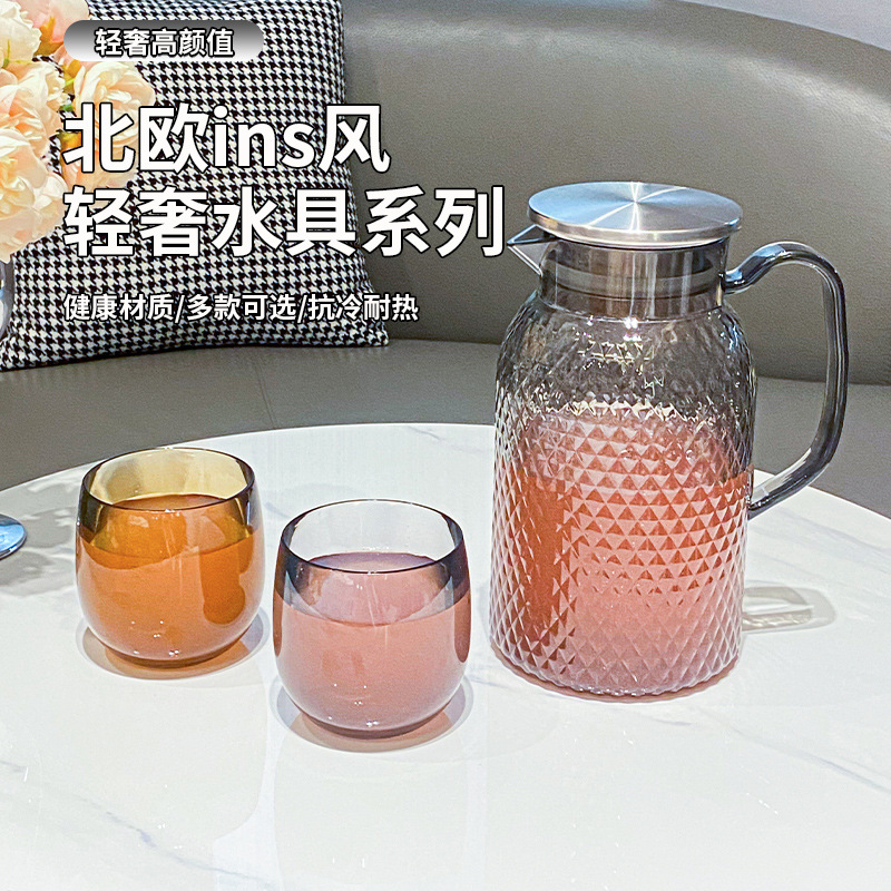 Acrylic PC Cold Kettle Bar Beverage Juice Kettle Beer Tie Kettle Restaurant Restaurant Tea Kettle Cold Kettle with Steel Lid