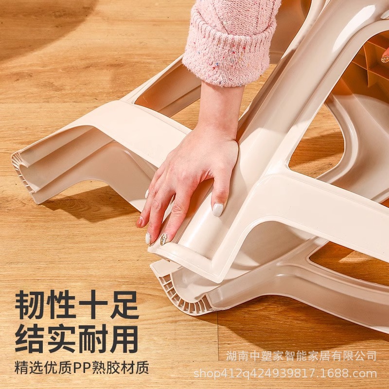 Plastic Stool for Home Use, Thickened Living Room Plastic Stool, Economical Dining Table Low Stool, Solid Plastic Chair, High Stool, Bench