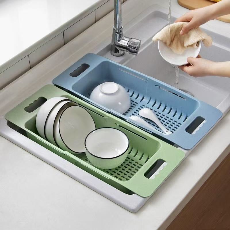 Pull-out Vegetable Washing Rack Drain Storage Bowl Rack Adjustable Size Drain Basket Multi-purpose Drain Basket Patent