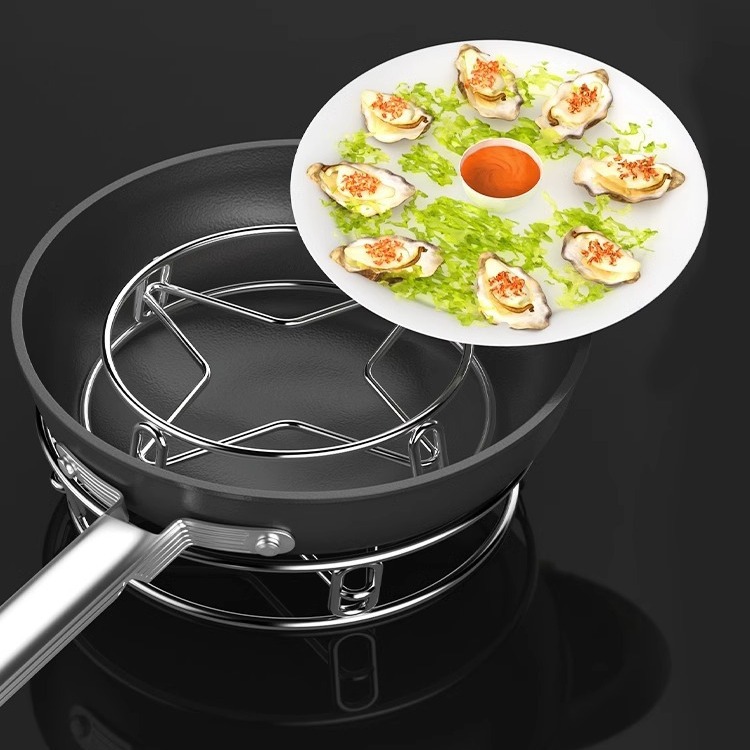Stainless steel pot rack household kitchen storage rack multi-functional rack thickened insulation bracket anti-scald storage steaming rack