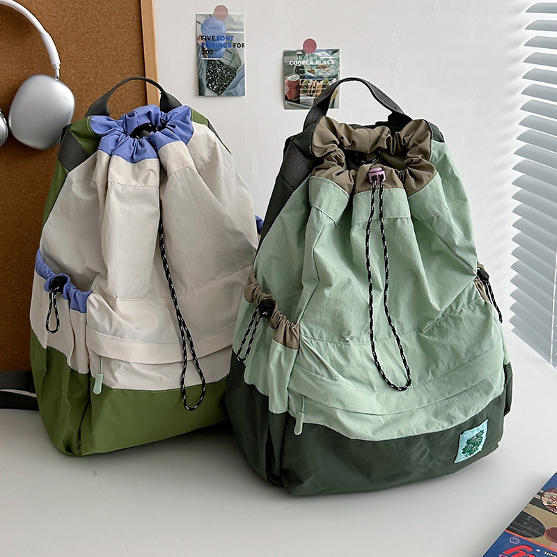 New 2024 Lightweight Casual Backpack Drawstring Bag Outdoor Sports Mountaineering Large Capacity Travel Bag