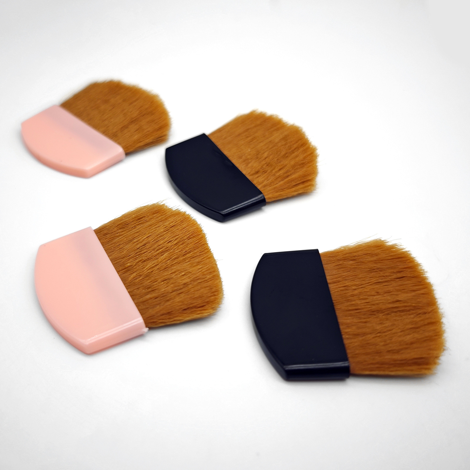 Cross-Border Manufacturer Spot Powder Box Accessories Blush Brush Flat Semicircular Saihong Accessories Disposable Blush Brush