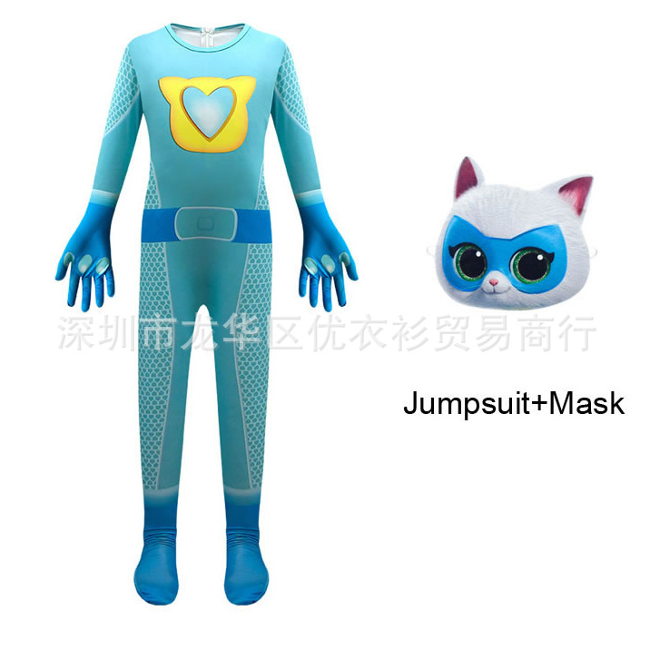 New Boys' Super Cat SuperKitties Suit dress Women Flying Sleeve A- line Dress