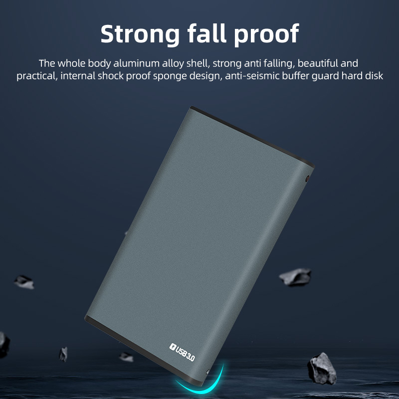 2.5inch Laptop Mobile Hard Drive Box Usb3.0 Sata Serial Port External Hard Drive Box Aluminum Alloy High Efficiency Heat Dissipation