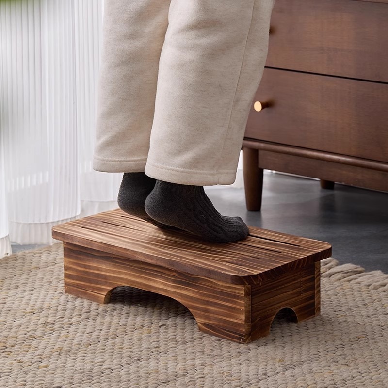 Solid Wood Japanese-Style Small Stool Footrest Stool Bedside Footstool Sofa Stool Platform Mat Under-Table Footstool Heightening Pad Custom-Made