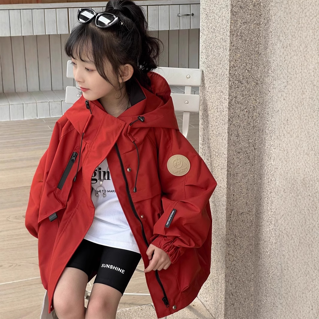Girls' Coat Spring 2025 New Style Western Style Mid-Large Childhood Jacket Spring Outer Wear Children's Outdoor Casual Top