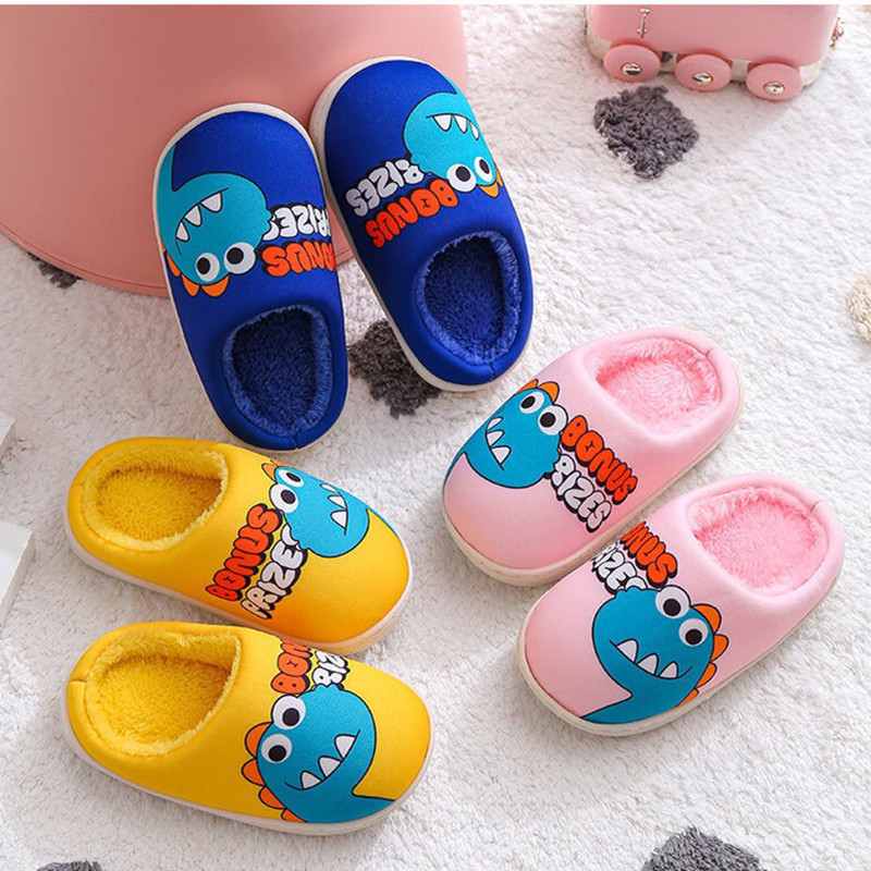 Cixi Younuo Shoes Industry 2025 Autumn and Winter New Children's Cotton Slippers Cartoon Dinosaur Home Cotton Slippers Spot Wholesale