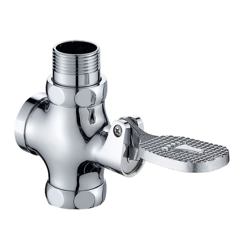 Toilet Foot-Operated Flush Valve, Bathroom Toilet Delay Valve, All-Copper Foot Switch, Foot-Operated Flush Valve