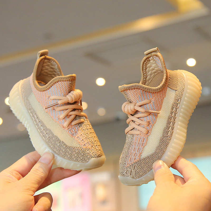 Children's Sports Shoes 2025 Spring & Fall Boys' Coconut Shoes Fly-Knit Breathable Mesh Shoes Girls' Casual Shoes Soft-Soled Baby Shoes