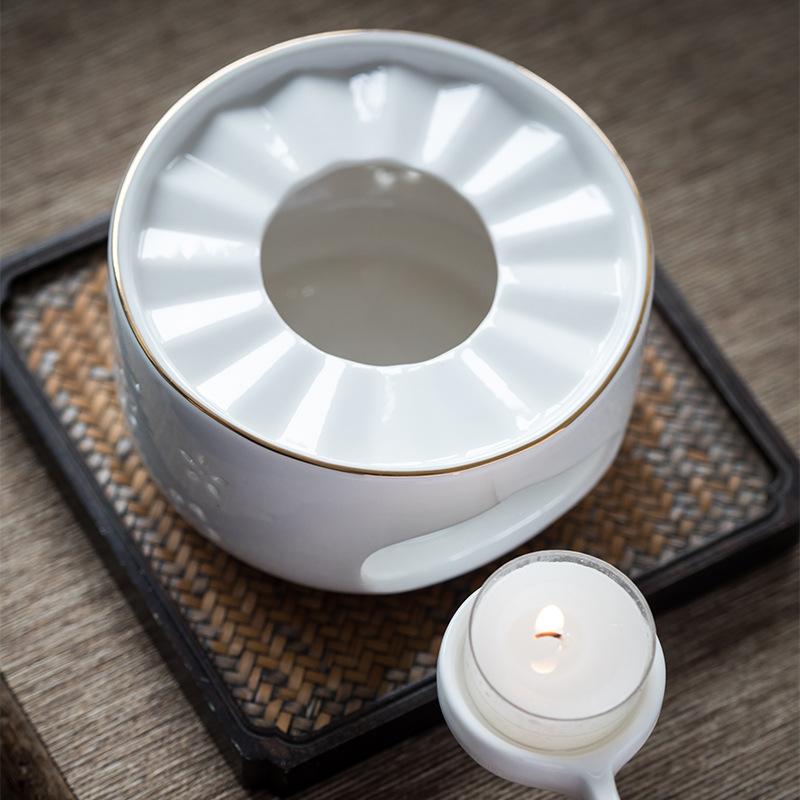 Большая свеча для чая с цветами сакуры, подставка для чая, подогрев, изоляция, чайник для травяного чая, керамический чайник