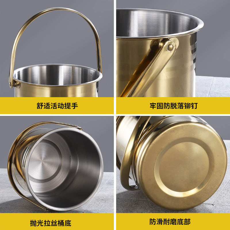 Cross-border stainless steel ice bucket bar KTV portable beer ice bucket champagne bucket outdoor portable small bucket ice bucket