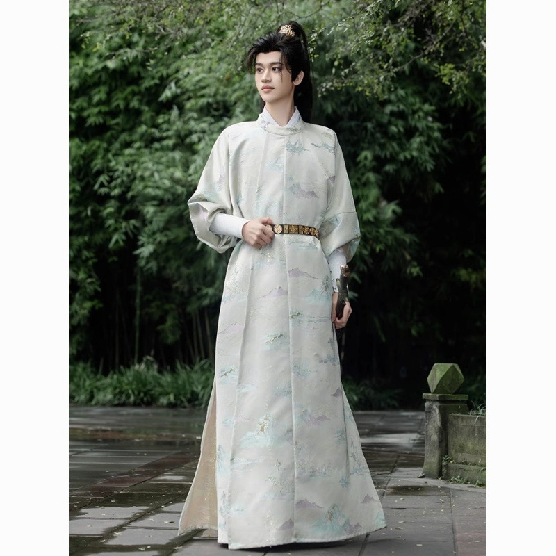 Chinese Style Ceremonial Hanfu Men's Tang-Style Round-Neck Robe 2025 New Spring Style Ming-Style Robe Men's Ancient Costume Men's Clothing