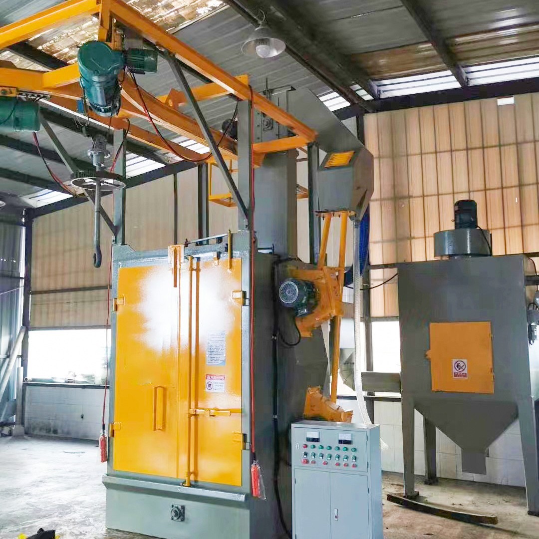 Hook-Type Small Sandblasting Machine Surface Cleaning Machine Vertical Shot Blasting Machine Anti-Collision Rust Removal Machine for Valves with Efficient Rust Removal