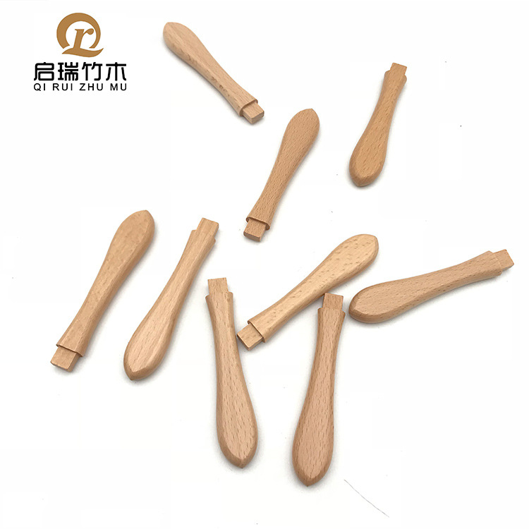 Baby Silicone Spoon Wooden Handle Bamboo Handle Spoon Bamboo Wooden Handle Soft Spoon Wooden Handle