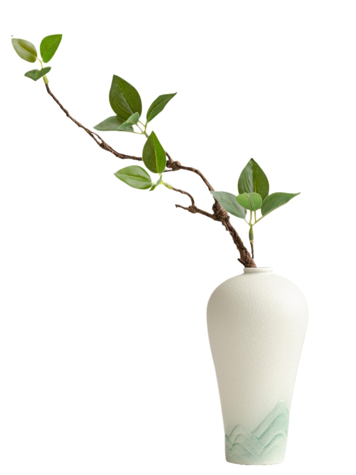 White Vase Desktop Flower Home Dining Table Ornaments Hydroponic Green Plant Artificial Flower Fake Flower Decoration Flower Ornament