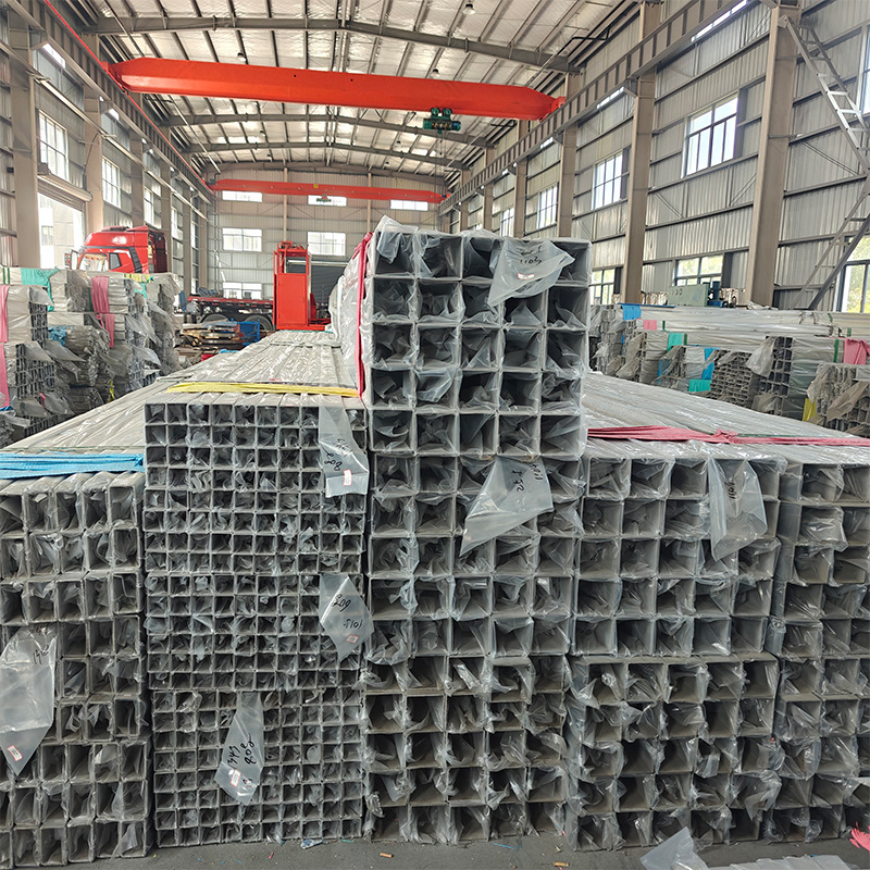 Square Tube 304L Large Diameter Stainless Steel Engineering Square Rectangular Tube Square Steel Tube Greenhouse Building Materials Can Be Processed on Demand and Cut