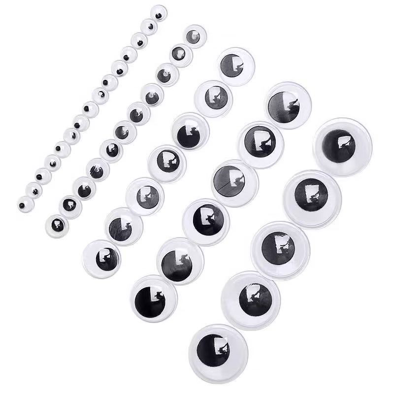 Black and White Movable Eyes with Adhesive Backing Mixed Kidsren's Handicraft Class DIY Animal Toys Colorfulful Movable Eyeball Stickers