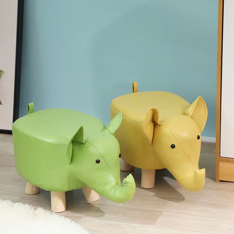 Internet-popular Elephant Stool Children's Animal Stool Solid Wood Shoe Changing Stool Creative Small Stool Home Living Room Cartoon Cute Low Stool