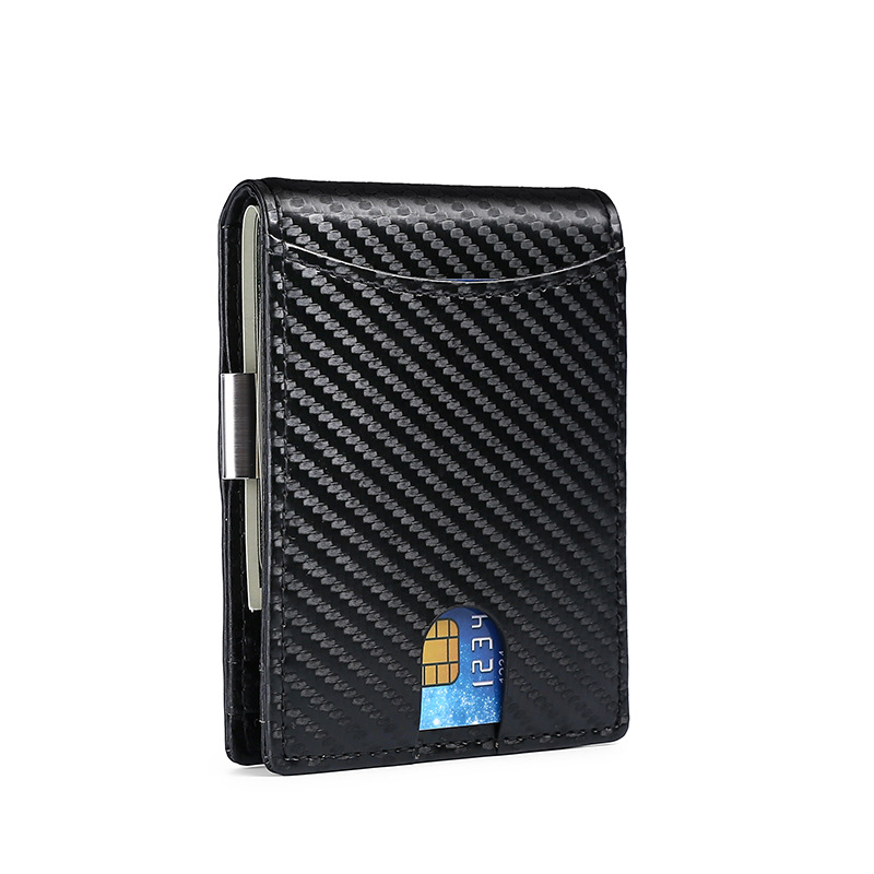 Custom foreign trade leather men's wallet metal dollar wallet RFID anti-theft card clip Amazon explosion factory