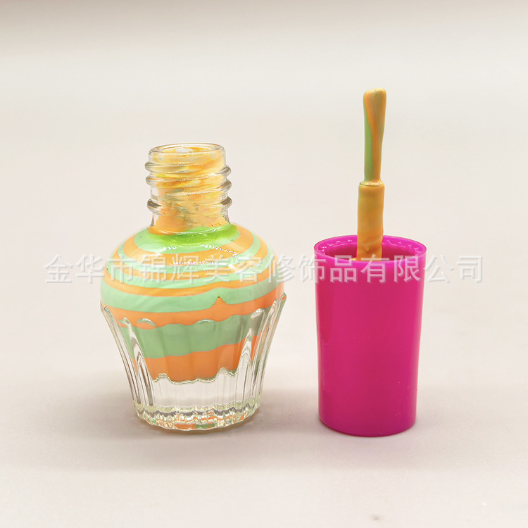 For Export Only, Kidsren's Water-Based Nail Polish, Multi-Color Spiral Nail Polish