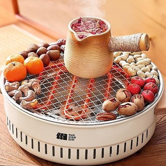 Набор электрической барбекю-печки для приготовления чая, домашний гриль, двойного назначения