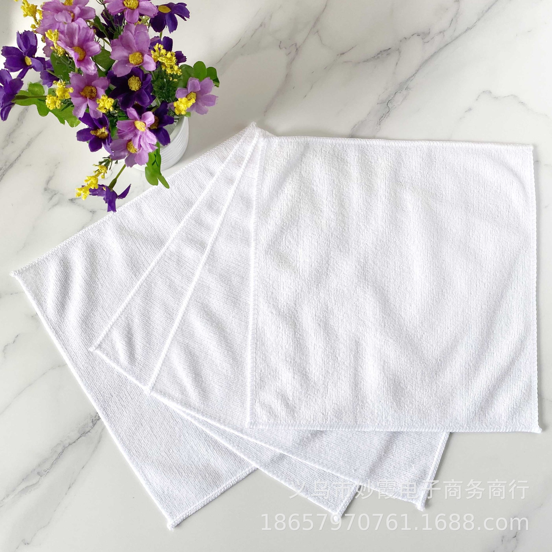 White Microfiber Disposable White Towel Hotel Small Square Towel for Kindergarten Household Small Towel