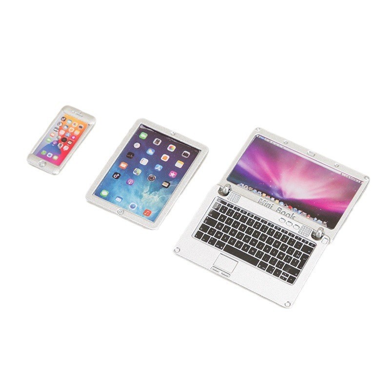 1:12 doll house simulation mini computer mobile phone tablet miniature scene model accessories