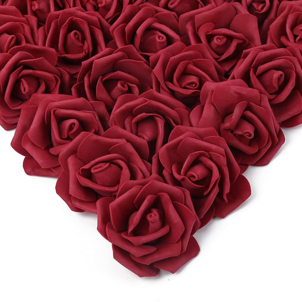 in stock 7cm simulation foam rose flower wedding home decoration flower wreath with flower pe rose flower head wholesale