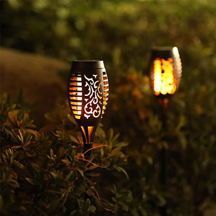 Solar Flame Lamp Floor Insert Lamp Lawn Lamp Outdoor Villa Garden Lamp Waterproof Square Garden Landscape Torch Lamp