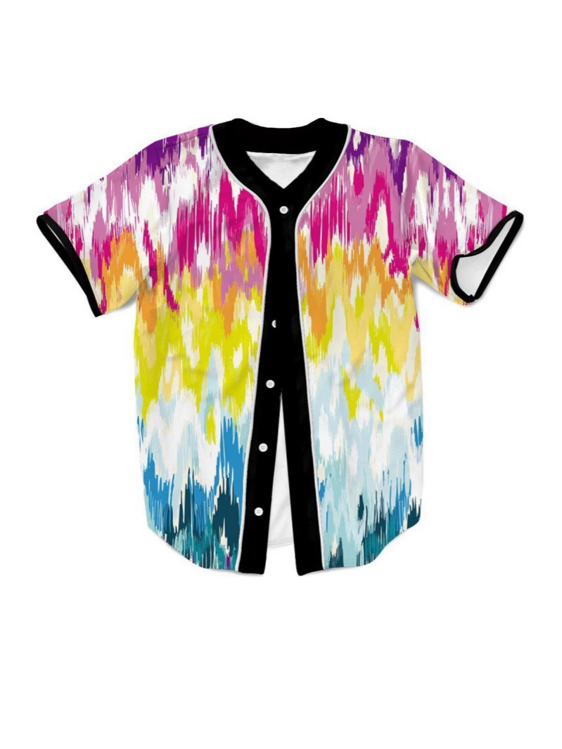 Summer Men's Baseball Uniforms Are Loose and Casual with Printed Letters and Team Numbers. the Cardigans Support Customization According to Drawings