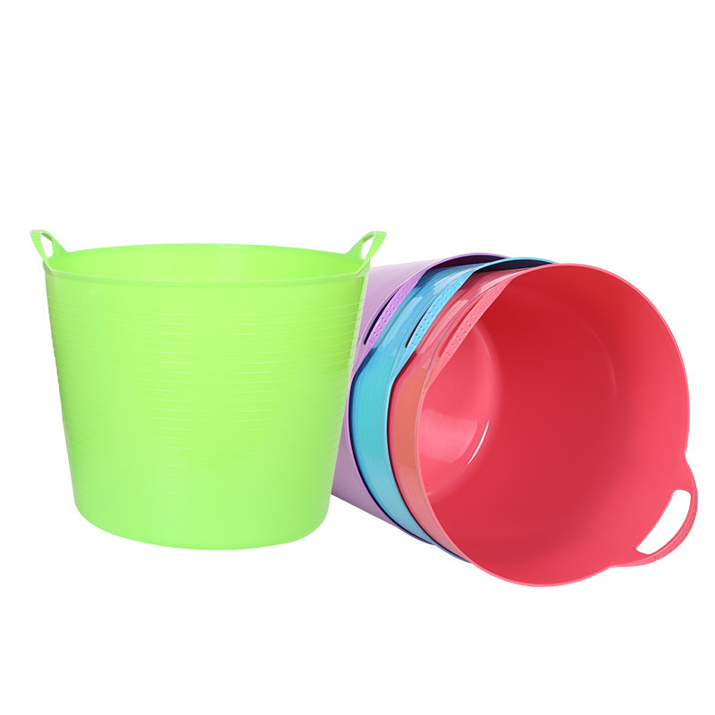 Wholesale Large Little Yellow Duck Bath Bucket Plastic Children's Portable Bath Bucket Bath Bucket Bucket Multi-Purpose Storage Bucket