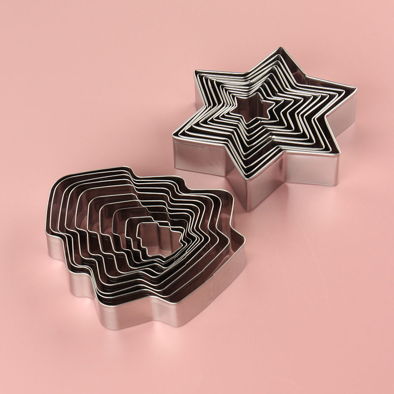 Кросс-браузерный эксклюзивный набор формочек для печенья в виде рождественской елки, десять штук