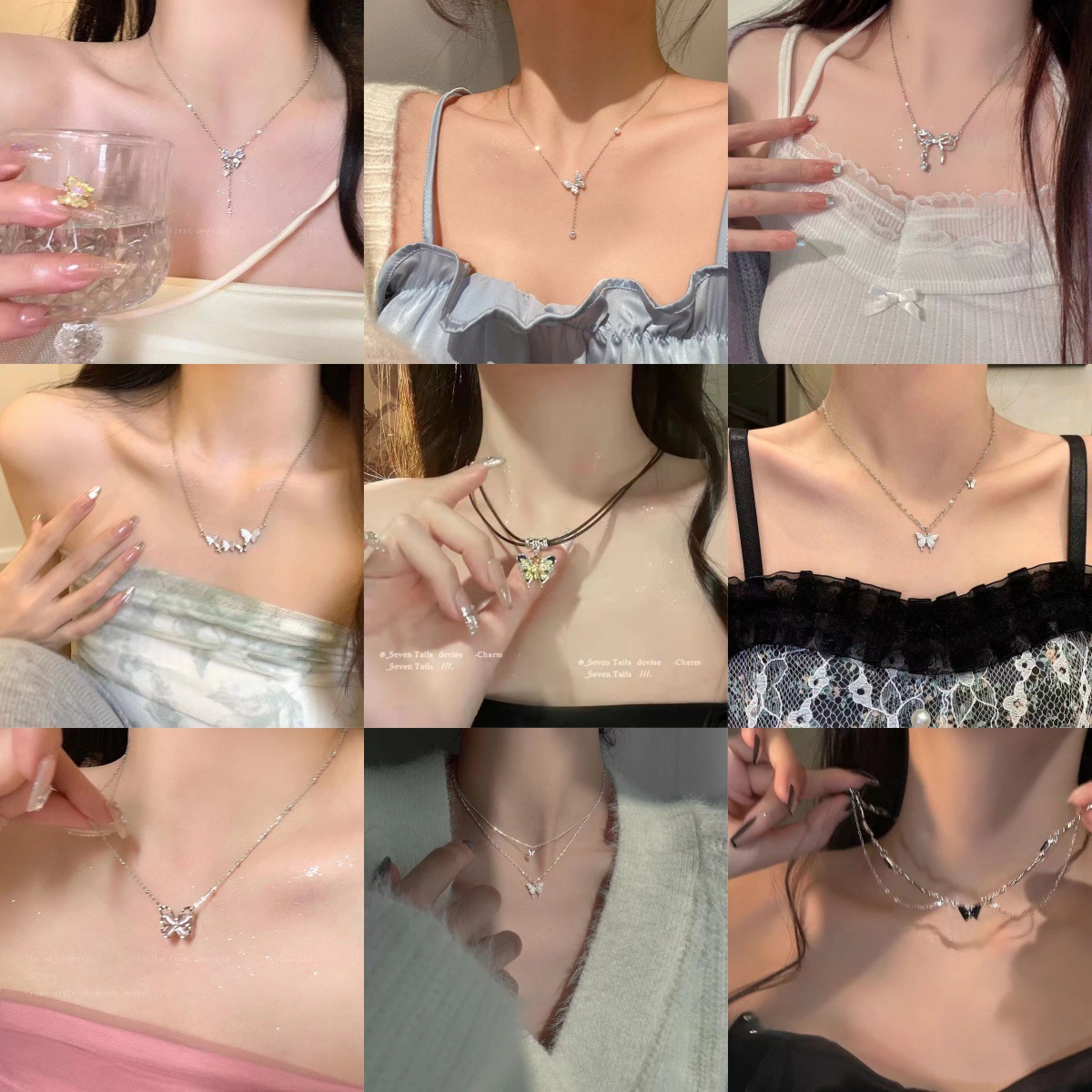 Нишевое дизайнерское ожерелье с бабочкой, серебряная цепочка для ключиц, иностранный стиль, индивидуальность, сладкий и стильный